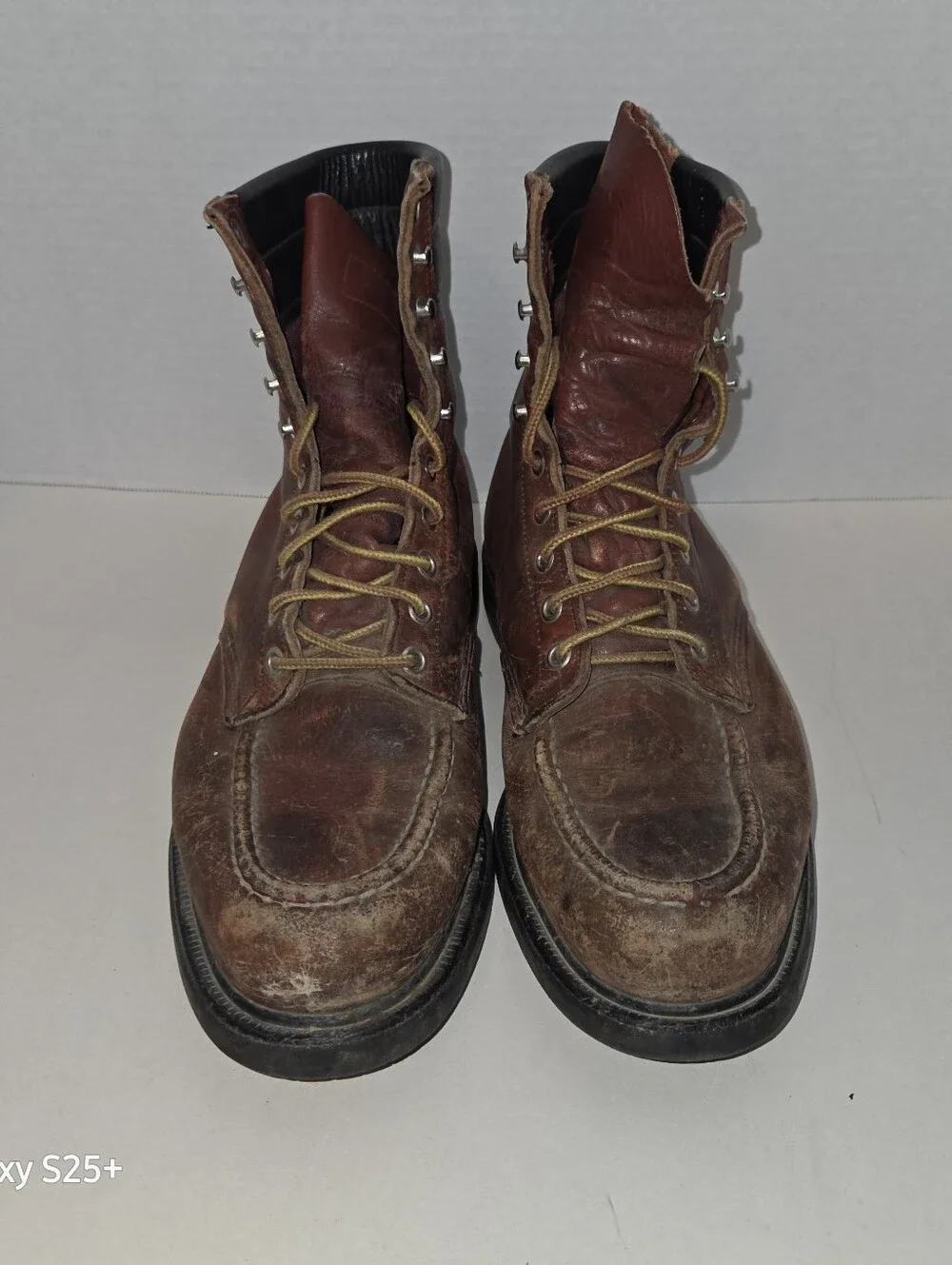 Vintage Red Wing 404 SuperSole Moc Toe Work Boots Brown Leather USA Men's 10.5
